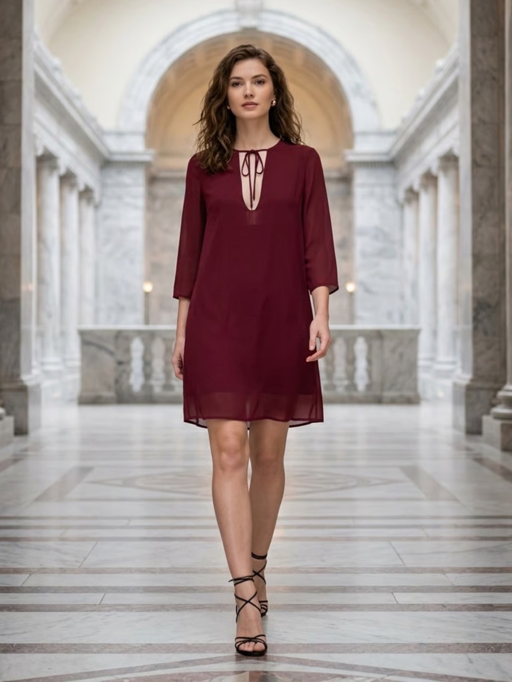 TOBI | Burgundy Shift Dress Sz M